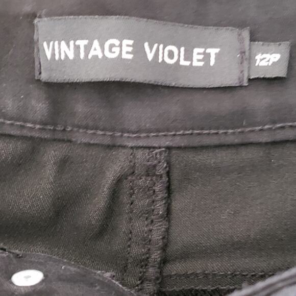 2 FOR $5 SALE Vintage Violet Black Capri Jeans 12P - Picture 7 of 8
